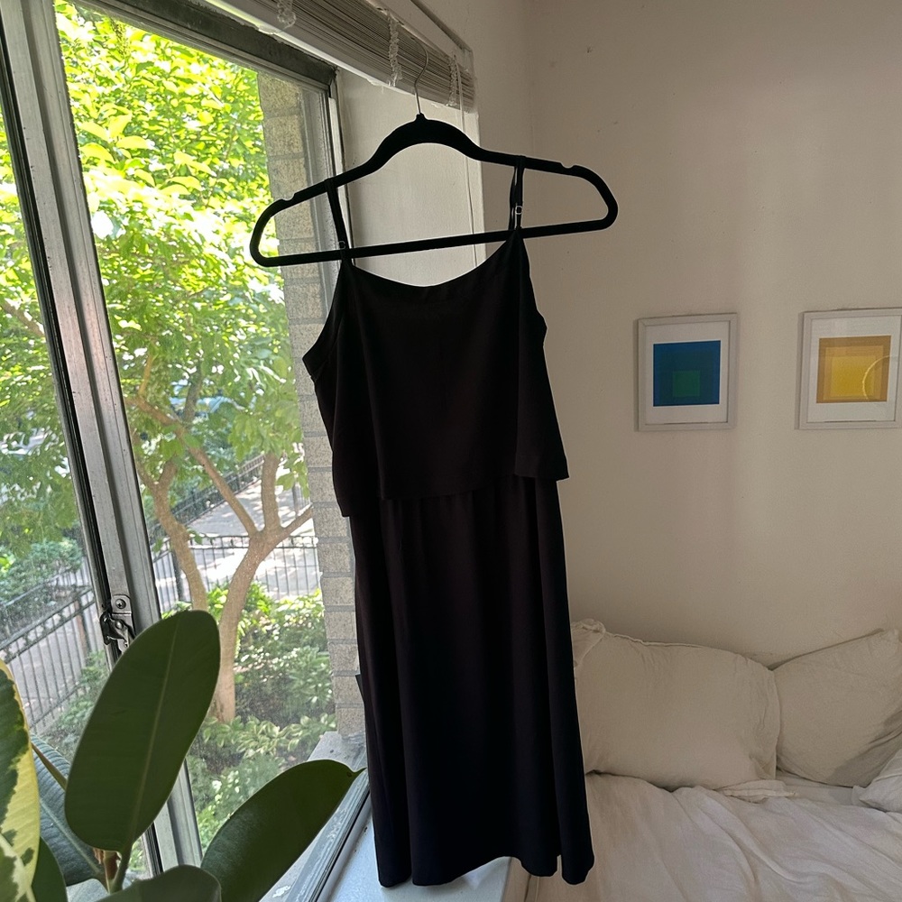 Madewell Black Silk Knee-Length Dress, Size 2